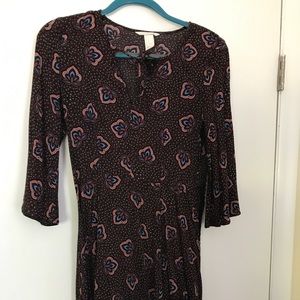 Plum printed evening dress!